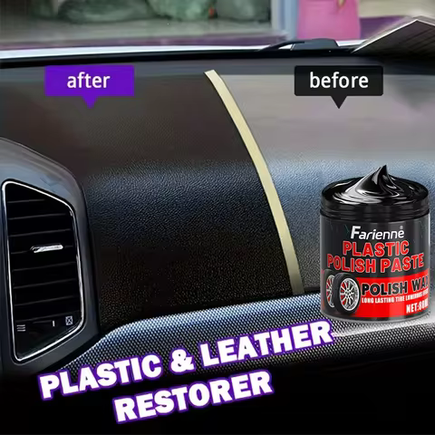 KJM 80g Multi-Purpose Plastic & Rubber Restorer Cream - Fast Shine, Scratch-Resistant for Car Trim, 