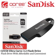 SanDisk Ultra Curve CZ550 USB 3.2 Flash Drive 100MB/s 512GB PenDrive Thumbdrive Reliable