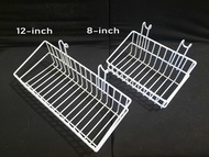 (12 inches) Multipurpose Rectangular Wire Mesh Basket Storage | Metal Hanging Basket Display Rack Organizer with Hooks