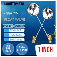 MAHA Faucet 1 inch Automatic Water Ball Float Tank Toron Clogging Style SS Float Valve Brass + Stain