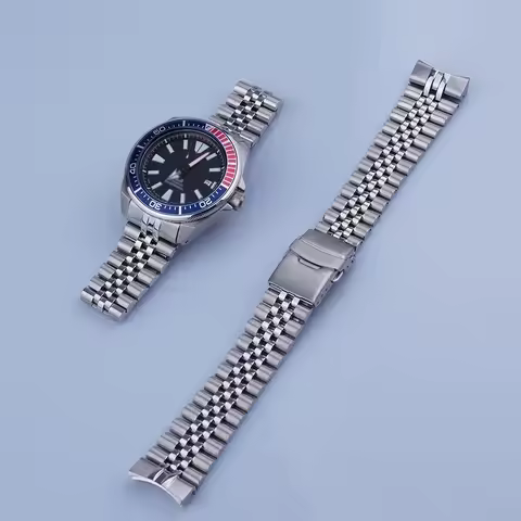 For Seiko King Samurai Prospex SRPE33 Rolamy 22mm Jubilee Strap Bracelet Solid CurvedEnd Stainless S