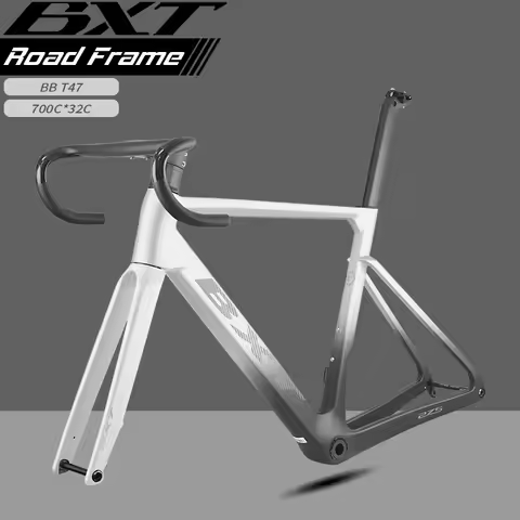 BXT New Road-275 T1000 Carbon Fibre Road Frame Flat-Mounted Disc Brake Road frameset Fit Mechanical&