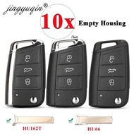 jingyuqin 10pcs Flip 3/4ons Remote Car Key Shell Case Fob For VW Golf GTI 7 B8 Touran Skoda Octavia 