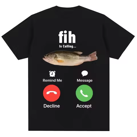 Funny Fih Is Calling Meme T-shirt Humor Fashion Men Women High Quality T Shirts Summer Cotton Casual
