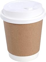 Lurrose 50PCS disposable coffee cups paper coffee cups disposable paper cups coffee cups with lids hot chocolate cups disposable cups with lids hot drink cup thicken disposable cup hot cup