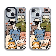 for iPhone 15 / 14 / 13 / 12 / 11 ProMax Cartoon Cult Zoo Matte Plastic Soft Case for iPhone 7 / 8 P