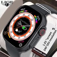 LIGE New ECG smart watch for men Sport Bracelet Bluetooth Call Waterproof Voice Assistant Smartwatch jam tangan lelaki For Android IOS + Box