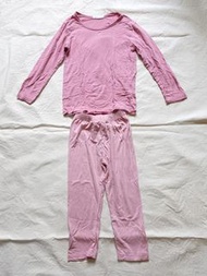 全部一起 兒童粉紅色長袖素T恤踢恤+粉紅色素色長褲褲子 女童裝幼童裝110-120