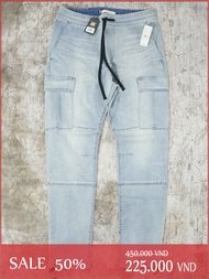 [HCM]QUẦN JEANS NAM PACSUN DENIM SLIM FIT CARGO LIGHT JOGGERS - SIZE S-M-L