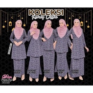 Baju Kurung Cotton (Blue Black)