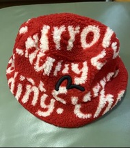 韓國EVISU 紅色毛絨漁夫帽
