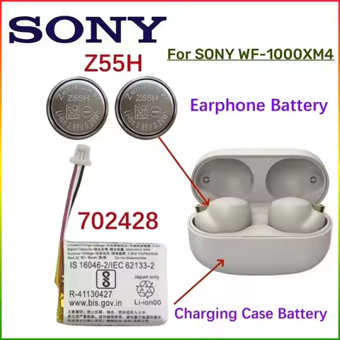 702428 Original SONY battery For ZeniPower Z55H Battery For SONY WF-1000XM4 1000XM4 XM4 Bluetooth Ea