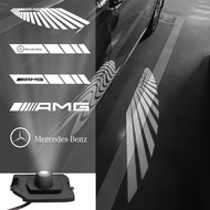 Car Dynamic Rearview Mirror Carpet Light Angel Wings Projection lamp For Mercedes benz W177 W247 W20