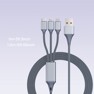Travel 3 in 1 Cable 1.5m Fast Charging | Business Trip Essential  i-p Android Type C | Portable Comp