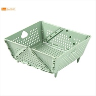 Plastic  Colander - Foldable Drain Basket with Resting Feet - Kitchen Food Strainer - Space-Saving  