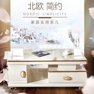 Natural Small Apartment Living Room Marble Coffee Table Tea Table 8V Paint Combination Household Sol