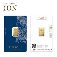(999.9) 2.5 Gram PAMP Suisse Gold Bar - Lady Fortuna