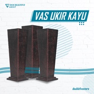 Vas Bunga / Pot Bunga Untuk Bambu Ulir Tinggi 50 Cm - Model Kayu Ukir