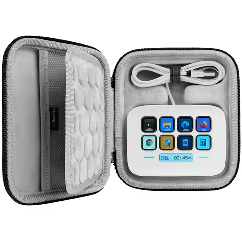 Geekria Customizable Keys Carrying Case, Compatible with Elgato Stream Deck Neo, Hard Shell Protecti