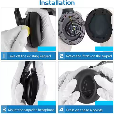 Elite2Pcs Protein Leather Replacement Ear Pads for Anker Soundcore Life Q20, Q20BT Headphones Earpad