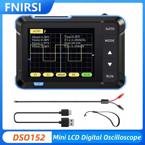 FNIRSI DSO152 Mini Digital Oscilloscope 2.5MS/s 200kHz Bandwidth Portable USB Oscilloscope For Autom