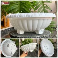 Pot Bunga Tanaman Hias Bonsai Lovenia Pot Plastik Unik Premium Putih