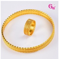Retro Heavy-duty Design Style Retro Craftsmanship Ring And Bracelet Set With Hollowed-out To the lad