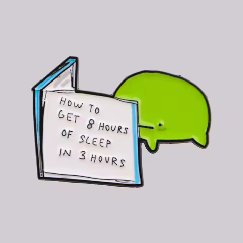 "How To GET 8 HOURS OF SLEEP IN 3 HOURS" Enamel Pin Cute Frog Brooch Lapel Pins Badge Clothing Acces
