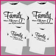 family where life begins for family t-shirts 4in1