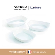 LUMINARC ชุดถาดอบ-เสิร์ฟทรงเหลี่ยม 3 ใบ Smart Cuisine Carine ARC-Q0214