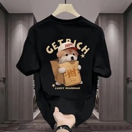 2024 New Pure Cotton Street Fashion Printed Tee Cute Dog Pattern Short Sleeve Round Neck T Shirts fo