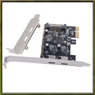 PCIE to Dual Type C Expansion Card PCI-E X1 to 2-Port TYPE-C USB 3.2 GEN1 5Gbps Convert Card ASM1042
