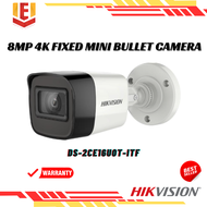 READY STOCK > HIKVISION DS-2CE16U0T-ITF 8MP 4K FIXED MINI BULLET 4 IN 1 CAMERA