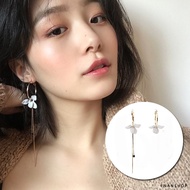 Iris Metal Long Chain Earrings Korean Temperament Asymmetrical Evil South Delivery Store [0330D]