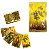 78 Golden Tarot Card Deck Emas Merk Tarot Bronzing PVC Waterproof Card