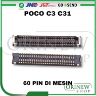 MESIN Lcd Socket Connector poco C3 C31 60 Pin Mainboard Machine Socket