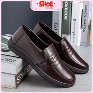 【Sher】Men's Black Fashion Leather Shoes Work Casual School Men's Boat Shoes