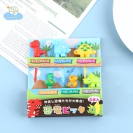 [LI] 6pcs/set dinosaur Mini Animal Cartoon Food Pis Children Sna Fruit Fork 【IE】
