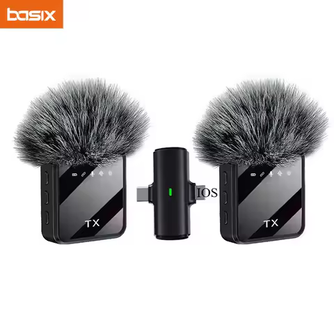 Mini Wireless Microphone for iPhone Android Cameras Wireless Microphone for Interviews Vlog Noise Ca