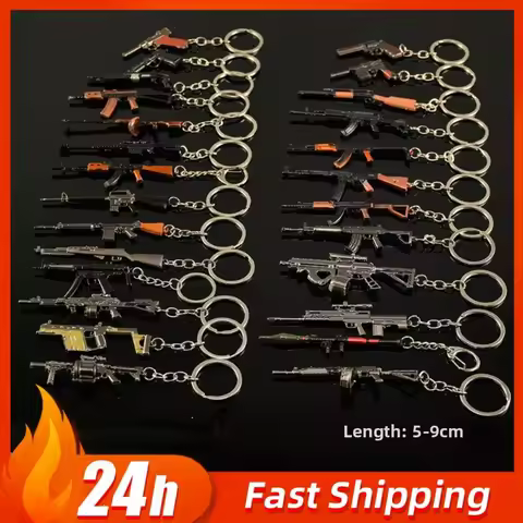 9cm/3.54in Game Peripherals Hot Weapons Metal Mini Gun Keychain Barrett AKMT88 Sniper Rifle STG44 Ba