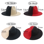 Hat Hats for Women Fedoras Patchwork Felt Caps Men Fedora White Black New Fashion Luxury Hats for Men Sombreros De Mujer Gorros