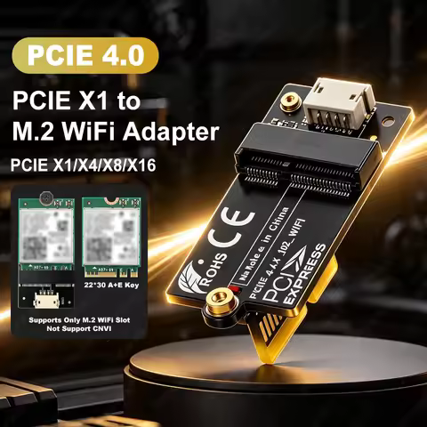 Non-Blocking PCIe 4.0 X1 to M.2 WiFi Adapter A+E Key 2230 No GPU Interference for Desktop PC AX210 A
