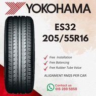 2055516 205 55 16 205/55R16 205-55-16 YOKOHAMA BLUEARTH ES32 Car Tyre Tire  (FREE INSTALLATION)