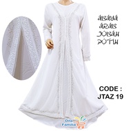 Jubah Muslimah Wanita Hitam Putih Abaya Arab Kain Premium Kualiti Butik Sulam Tenun Bunga Diamond Baju Nikah Haji Umrah