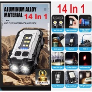 GANTUNGAN 14 IN 1 MULTIFUNCTIONAL FLASHLIGHT Keychain Flashlight Keychain Flashlight Magnetic Flashl