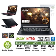 Acer Notebook Nitro AN515-45-R313 Black (15.6", R5-5600H, 16G, RTX3060 6GD6, 512GB PCle M.2, Win10) ประกันเอเซอร์ 3 ปี