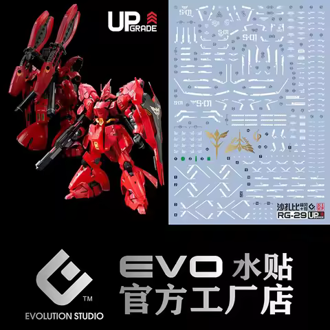 EVO Water Decals Model Slide Decals Tool For 1/144 RG Sazabi+MSN-04FF Fluorescent Sticker Collection