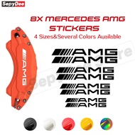 8x Car Brake Caliper High Temp Decals Sticker Waterproof And High Temperature Resistant For Mercedes