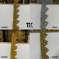 (1METER)GOLD LACE FOR TRADITIONAL CLOTHES KADAZAN DUSUN / RENDA EMAS RENDA SILVER ETCNIC LACE RIBBON