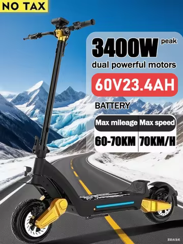 2025 New Electric Scooter DT06 1200w*2 dual Motor 60v23.4ah EScooters Max Speed 60km/h 11 Inch Vacuu